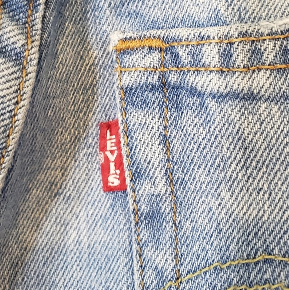 Levi's 501 Big E Premium  Vintage Button Fly  Distressed  Blue Jeans  Sz 25 X 28 - Picture 3 of 16